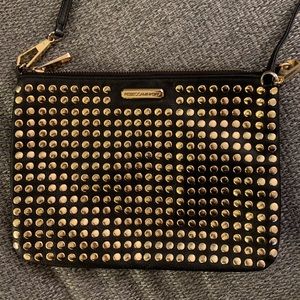 Rebecca Minkoff gold studded crossbody/clutch
